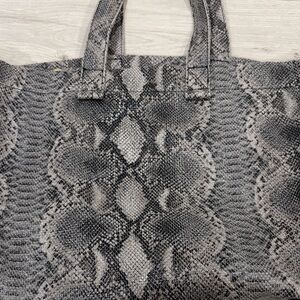 Street Level Black and Gray Snake Print Tote